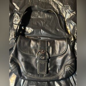 Coach Black Leather Shoulder Bag